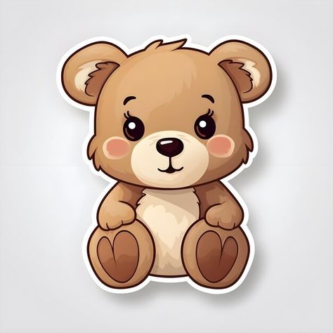 Photo cute amp adorable teddy bear with ... | Premium Photo #Freepik #photo Cute Bear Pictures Cartoon, Cute Teddy Bear Pics, Bear Sticker, Cartoon Heart, Teddy Bear Pictures, Photo Cute, Bear Illustration, Bear Pictures, Bear Face