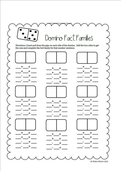 Ms. Wilson's Wolves: Saying Goodbye, a Domino Freebie, and Mystery Pictures Fact Family Worksheet, Family Worksheets, Math Lab, Math Enrichment, Family Worksheet, Math Fact Fluency, First Grade Worksheets, Fact Families, Second Grade Math