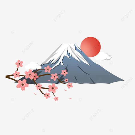 japan fuji mountain landscape illustration Mt Fuji Embroidery, Fuji Mountain Tattoo, Mount Fuji Drawing, Fuji Mountain Illustration, Japanese Mountain Tattoo, Mt Fuji Tattoo, Japanese Mountain Art, Japan Fuji Mountain, Mountain Graphic Design