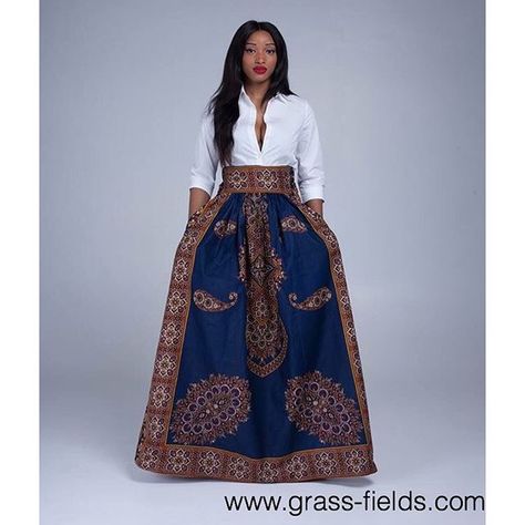 🙌🏽 Skirts Outfits Black Women, Africa Fashion Style, African Maxi Skirt, Outfits Black Women, Grass Fields, Skirts Outfits, African Print Skirt, African Skirts, African Fashion Designers