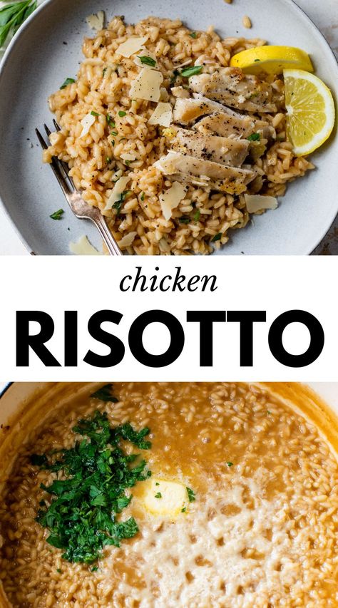 Chicken Risotto is luxurious, easy to make, and has a burst of lemony fresh flavor in every bite! Enjoy it as an elegant yet foolproof 30-minute meal for weeknight dinners or gourmet date nights. Risotto Recipes Chicken, Chicken Risotto, Fennel Salad, Risotto Recipes, 30 Minute Meals, Daughter In Law, Weeknight Dinners, Breakfast Lunch Dinner, Yum Yum Chicken