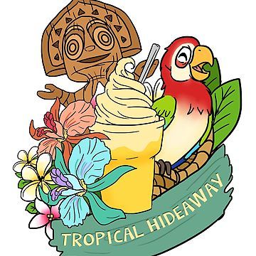 Tropical Hideaway by MrsSocks Tiki Idol, Tropical Hideaway, Room Flowers, Polynesian Resort, Enchanted Tiki Room, Dole Whip, Room Stickers, Tiki Room, Disney Tattoos