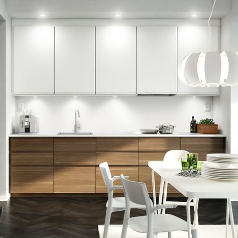 Cuisines METOD finition VOXTORP blanc mat - IKEA - IKEA Voxtorp Ikea, Dapur Ikea, White Worktop, Kitchen Ikea, Ikea Kitchen Design, Ikea Kitchen Cabinets, Kitchen Wall Cabinets, Kabinet Dapur, Kitchen Images