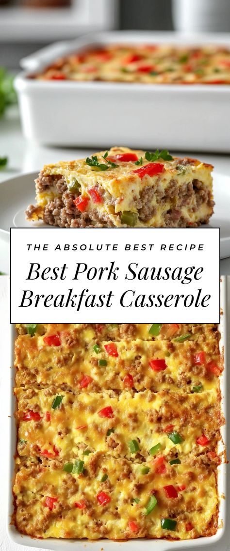 Image for Best Pork Sausage Breakfast Casserole Smoked Sausage Breakfast Casserole, Mild Pork Sausage Recipes, Sausage Breakfast Casserole Recipes, Ground Pork Breakfast Recipes, Meat Breakfast Casserole, Ground Sausage Recipes Breakfast, Ground Sausage Casserole, Ground Breakfast Sausage Recipes, Pork Sausage Recipes Breakfast