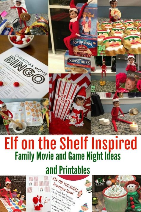 #Elf on the Shelf Inspired Family Movie and Game Night Ideas + #Printables! https://www.mamacheaps.com/2018/10/elf-on-the-shelf-inspired-family-movie-and-game-night-ideas-printables.html Elf On Shelf Movie Night Ideas, Elf On Shelf Movie Night, Elf On The Shelf Game Night, Movie Night Elf On The Shelf, Elf On The Shelf Movie Night, Elf On The Shelf Family, Elf Clothing, Game Night Ideas, Elf Party