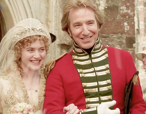 Kate Winslet (Marianne Dashwood) & Alan Rickman (Colonel Christopher Brandon) - Sense and Sensibility (1995) #janeausten #anglee Sense And Sensibility 1995, Colonel Brandon, Marianne Dashwood, Jane Austen Movies, Elizabeth Gaskell, Ang Lee, Sense And Sensibility, Jane Austin, Jane Austen Books