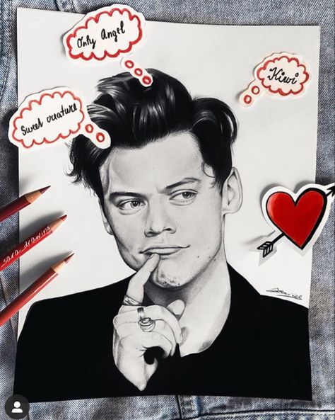 Harry Styles Drawing Aesthetic, Celeb Drawings, Celebrity Sketches, Oil Colored, Harry Styles Drawing, Drawing Aesthetic, Harry Styles Edits, One Direction Pictures, Mr Style