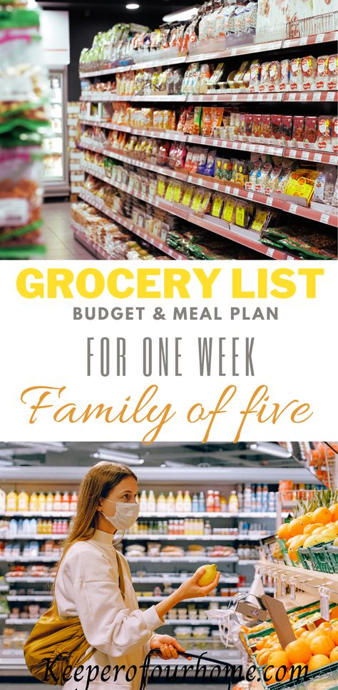 Family Of 4 Grocery List, Weekly Grocery List On A Budget Families, Heb Grocery List, Meal Planning With Grocery List, Family Grocery List, Meals For Family, One Week Meal Plan, Meal Plan For The Week, Pizza Buns