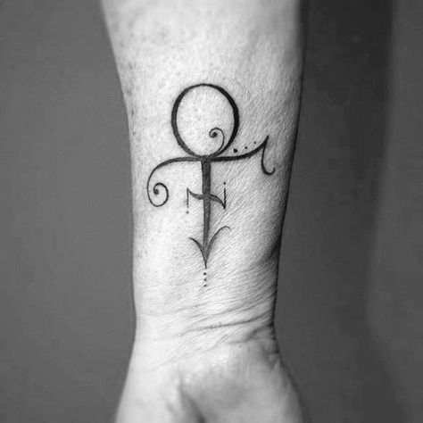 Prince Tattoo Purple, Best Wrist Tattoos, Musician Tattoo, Prince Tattoo, Prince Symbol, Little Prince Tattoo, Love Symbol Tattoos, Crown Tattoos, Prince Tattoos