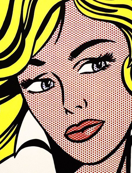 Remix of "Roy Lichtenstein uses dots in his art work and... Ragazza Pop Art, Pop Art Roy Lichtenstein, Roy Lichtenstein Art, Pop Art Andy Warhol, Roy Lichtenstein Pop Art, Lichtenstein Pop Art, Andy Warhol Pop Art, Warhol Art, Pop Art Images