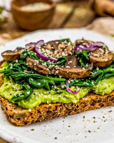 Spinach Toast, Avocado Kitchen, Monkey And Me Kitchen Adventures, Monkey And Me, Gluten Free Toast, Mushroom Toast, Mushroom Spinach, Spinach Mushroom, Avocado Toast Recipe