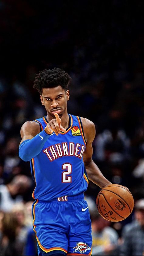 Shai Gilgeous Alexander Wallpaper, Irving Wallpapers, Nba Wallpapers Stephen Curry, Thunder Design, Shai Gilgeous Alexander, Basketball Players Nba, Nba Art, Basketball Is Life, Basketball Photography