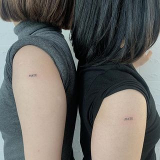 Tattoo Duo, Connecting Tattoos, Le Tattoo, A T, Triangle Tattoo, Tattoo Quotes, Tattoos, Quick Saves