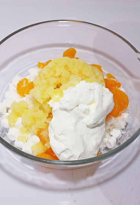 5 Cup Salad Sour Cream, Jello With Crushed Pineapple, Mandarin Orange And Pineapple Salad, Mandarin Pineapple Salad, Cabbage Mandarin Orange Salad, Manderine Orange And Pineapple Salad, Pineapple Mandarin Orange Salad, Leftover Crushed Pineapple, Orange Pineapple Jello Salad