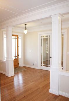 Columns: Inside and Outside the House Interior Column Design, Column Design Ideas, Interior Pillars, Craftsman Columns, Home Inside Design, Columns Inside, Design Interior Modern, White Inspiration, Interior Columns