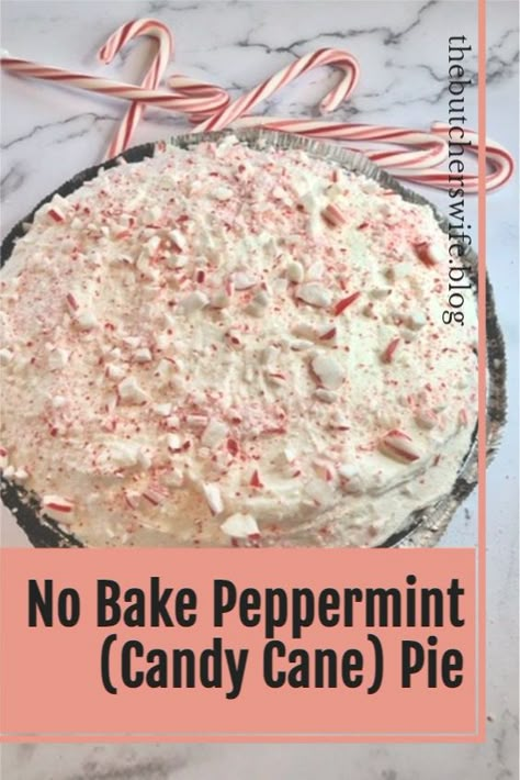 The BEST Easy No Bake Candy Cane Peppermint Pie with a chocolate Oreo crust! Easy to make, perfect for the holidays! No Bake Candy Cane Pie Recipe, Peppermint No Bake Pie, Candy Cane Pie Recipe Bakers Square, White Chocolate Peppermint Pie, Village Inn Candy Cane Pie Recipe, No Bake Candy Cane Pie, Peppermint Ice Cream Pie, Peppermint Pie No Bake, Candy Cane Pie Recipe