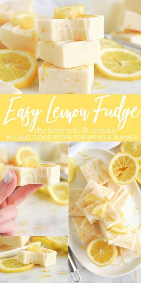 Soft and Smooth Lemon Fudge Recipe! The EASIEST Summer Fudge Recipe for Spring and Summer. Make this a day or two ahead of time and it's so easy to take and share with friends at pool parties or baby showers! The best lemon fudge recipe! #lemonpeony #lemonrecipes #lemonfudge Key Lime Fudge Recipe, Lemon Fudge Easy, Fluff Fudge Recipe, Lemon Fudge Recipe, Creamy Fudge Recipe, Baked Fudge Recipe, Key Lime Fudge, Lemon Fudge, Lemon Recipes Easy