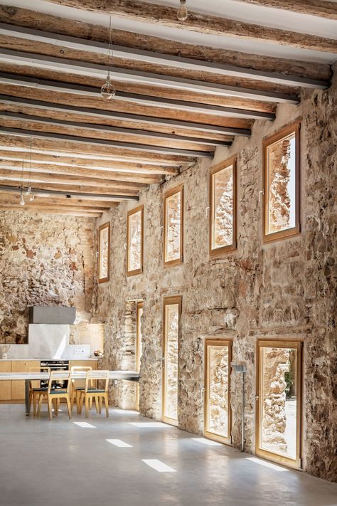 Guallart Architects, Adrià Goula · REC HOUSE · Divisare Stone Building, Renovation Architecture, Old Stone Houses, Stone Architecture, Stone Barns, Old Stone, Barn House Plans, Stone Houses, Stone House