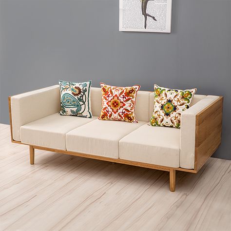 Apartment Living Room Furniture, Apartment Size Furniture, Designer Couch, Solid Wood Sofa, Furnitur Ruang Keluarga, Wooden Sofa Designs, Cheap Sofas, Minimalist Sofa, Wood Furniture Design