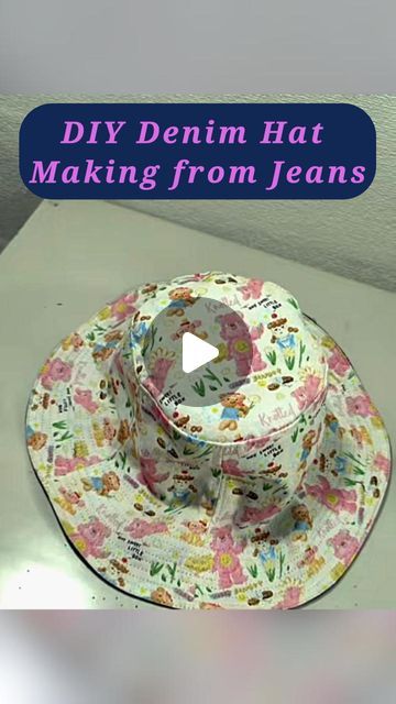 Hat Tutorial Sewing, Making Hats For Women, Artisanats Denim, Jean Hat, Sewing Jeans, Girls Things, Diy Denim, Hat Tutorial, Denim Hat