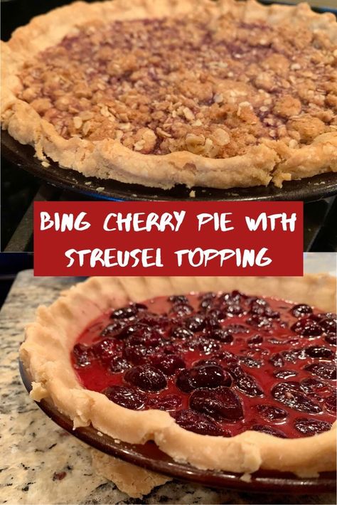 Cherry Streusel Pie, Cherry Pie With Canned Filling, Bing Cherry Pie, Apple Streusel Pie, Pear Crumble Pie, Cherry Pie Crumble, Pie Crumble Topping, Cherry Pie Recipe Easy, Cherry Crumb Pie