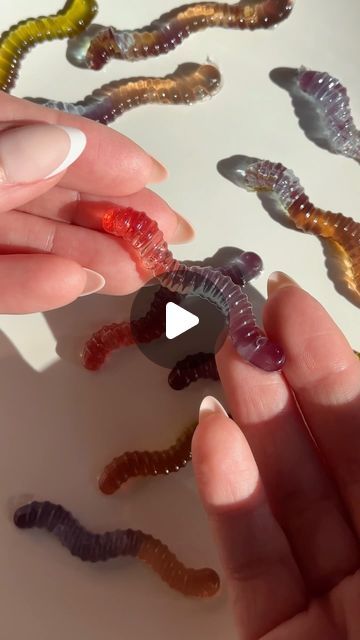 Brittany Williams on Instagram: "🪱Make gummy worms at home with only 3 ingredients! Customize with any fruit juice blends or colors you like. Fun for all ages and ready to enjoy in 30 minutes! 

INGREDIENTS
1 cup fruit juice
2 tablespoons honey, maple syrup, or sweetener of choice
2.5 tablespoons gelatin, or 1 1/2 teaspoons agar agar
Natural food coloring, optional

Droppers
Silicone worm candy mold

PREPARATION

1. Add the fruit juice to a small saucepan. Heat over low heat until warm, about 2 minutes.
2. Stir in the honey, maple syrup, or sweetener of your choice. Then whisk in the gelatin over low heat until fully dissolved, about 3 minutes. If using agar agar bring mixture to a low simmer for about 5 minutes until combined. 
3. To make a single-color gummy, transfer the mixture to a s Desert Hacks, Brittany Williams, Dizzy Cook, Juice Blends, Gummies Recipe, Instagram Recipes, Childrens Meals, Candy Treats, Natural Food Coloring