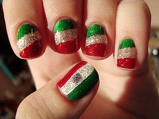 (Mex) Independence Day Nails! Mexican Flag Nails, Mexican Nails, Nail Room Ideas, Flag Nails, Cute Nail Polish, Makeup Hacks Beauty Secrets, Mexican Flag, Holiday Nails, How To Do Nails