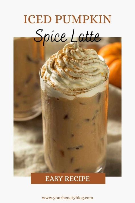 Pumpkin Latte Recipe, Iced Pumpkin Spice Latte, Iced Latte Recipe, Pumpkin Spice Latte Recipe, Pumpkin Spice Creamer, Diy Pumpkin Spice, Starbucks Pumpkin Spice Latte, Coffee Creamers, Starbucks Pumpkin Spice