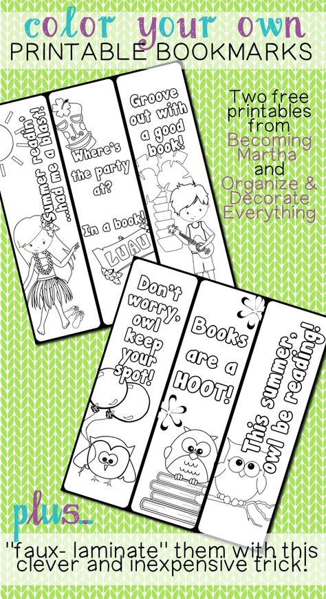 Color Your Own Printable Bookmarks! Library Bookmarks, Read A Thon, Bookmarks For Kids, Free Printable Bookmarks, Bookmark Crochet, Elementary Library, Library Activities, Coloring Bookmarks, Printable Bookmarks