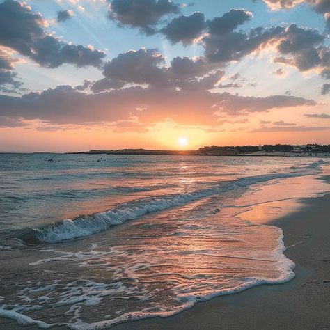 Nissi Beach Tranquil Nature Scenes Beach Sunset Landscape, Peaceful Landscapes, Serene Spaces, Beachy Wallpaper, Nissi Beach, Calm Beach, Calming Environment, Fall Beach, Landscape Images