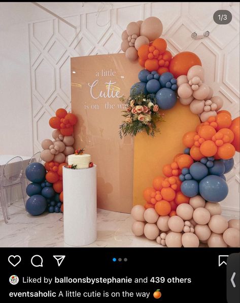 Cutie Theme, Balloon Inspiration, 80th Birthday Party Decorations, Bautizo Ideas, Thomas Birthday, Orange Baby Shower, Its A Boy Balloons, Baby Birthday Themes, Orange Party