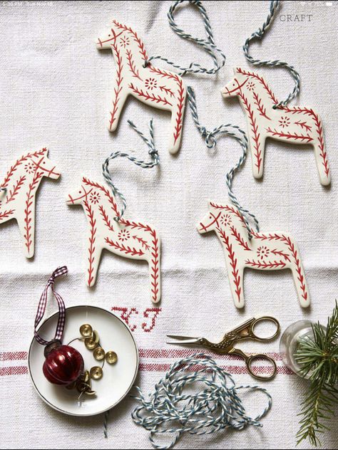 Holiday ornaments Christmas Gift Wrapping Diy, Christmas Fair Ideas, Scandinavian Christmas Decorations, Candace Cameron, Magazine Crafts, Horse Ornaments, Hallmark Christmas Movies, Jolly Holiday, Countdown To Christmas