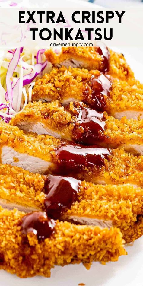 Pork Tonkatsu Recipe, Pork Katsu, Katsu Recipes, Koreansk Mat, Tonkatsu Sauce, Crockpot Healthy, Boneless Pork Loin, Easy Asian Recipes, Pork Cutlets