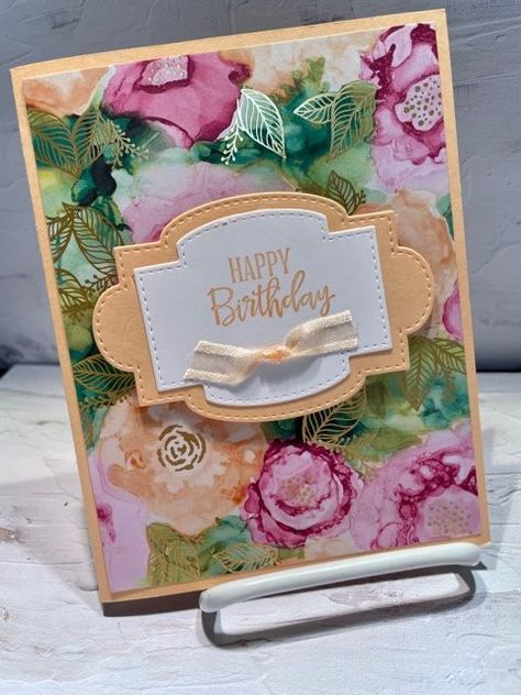 Expressions in Ink by Stampin Up Artistically Inked, Homemade Birthday Cards, Alcohol Ink Crafts, Wedding Cards Handmade, Making Greeting Cards, Stamping Up Cards, Stamp Crafts, Card Layout, Card Sketches