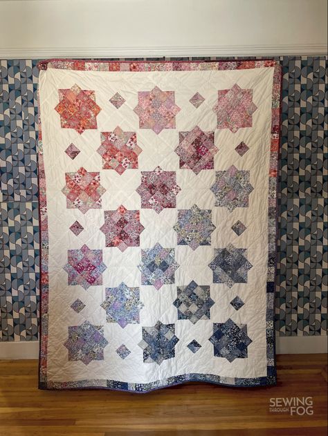 This is a stash buster! Using a variation on a traditional Arkansas Crossroads block this quilt is made from Liberty London Tana Lawn scraps and Kona Cotton. Liberty Crossroads Quilt, Crossroads Quilt, Liberty Quilt, Stash Buster, Scrappy Quilt, Liberty London, Kona Cotton, Liberty Fabric, Arkansas