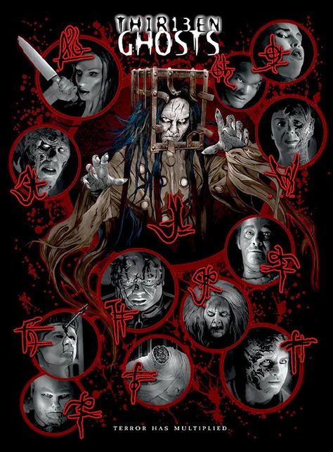 13 Ghosts Movie, Thirteen Ghosts, 13 Ghosts, Ghost Movies, Horror Movies Scariest, Slasher Film, Horror Posters, Horror Movie Art, Movie Posters Design