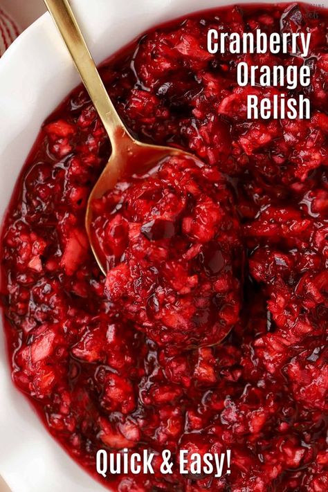 Here is one of the easiest side dishes you’ll ever make. This no-cook Cranberry Orange Relish comes together in minutes. It’s sweet, tart, and loaded with fresh flavors. Make this relish several days in advance and have it ready for the big meal! Cranberry Orange Relish, Celebrating Sweets, Creamy Rice Pudding, Cranberry Relish, Creamy Rice, Pecan Pie Bars, Frozen Cranberries, Sweet Tart, Oatmeal Bars