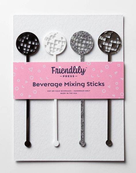 Disco Ball Drink Stirrers Housewarming Greetings, Alcohol Infusion, Michigan Sticker, Dark Spirit, Cocktail Garnish, Drink Stirrers, Fruit Cocktails, Handle With Care, Stir Sticks