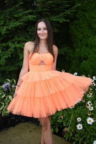 Light Orange Ruffle Mini Homecoming Dress, LTP3299 – Laylatailor Shop Light Orange Color, Mini Homecoming Dress, School Dance Dresses, Mini Homecoming Dresses, Homecoming Dresses Tight, Dresses Indian, Event Details, Dresses 2024, Designer Dresses Indian