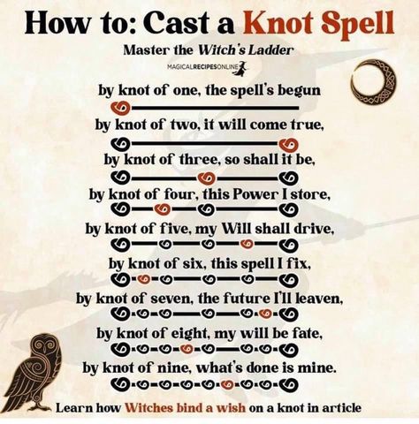 Knot Spells, Knot Spell, Knot Magic, Witches Ladder, Witchcraft Spells For Beginners, Powerful Magic, Spells For Beginners, Which Witch, Witchcraft Books