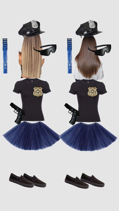 Cop Costume Makeup, Cops And Robbers Costume, 4 Person Halloween Costumes, Robber Costume, Funny Group Halloween Costumes, Cop Halloween Costume, Cute Group Halloween Costumes, Classy Halloween Costumes, Cops And Robbers