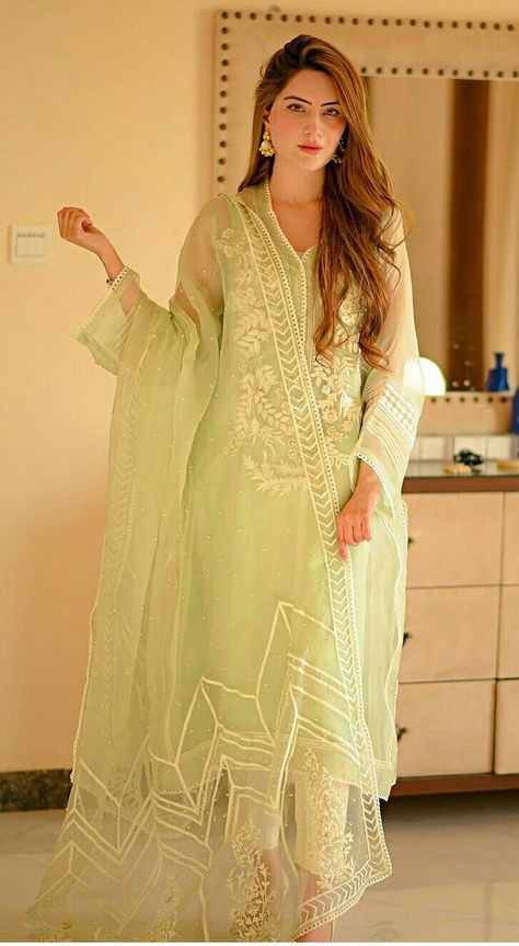 Green Suit Design, Green Colour Dress, Light Green Suit, Pakistani Pattern, Banarasi Dress, Jeans Casual Outfit, Pista Green Colour, Combination Dresses, Velvet Dress Designs