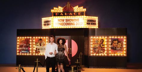 Grand Theater Marquee Photo Scene | Anderson's Hollywood Dance Theme, Prom Photo Backdrop, Theater Entrance, Hollywood Dance, Marquee Theater, Theater Marquee, Dance Theme, Bollywood Retro, Hollywood Party Theme