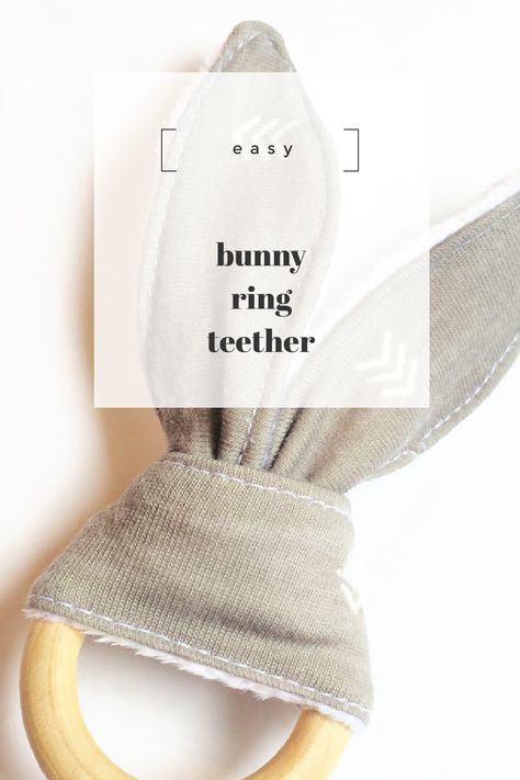 Learn how to sew up a simple bunny ring teether. These are so fun to make! Bunny Ring, Bunny Teether, Teething Baby, Pencil Eraser, A Bunny, Fabric Markers, Buy Fabric, Back Stitch, Pull Through