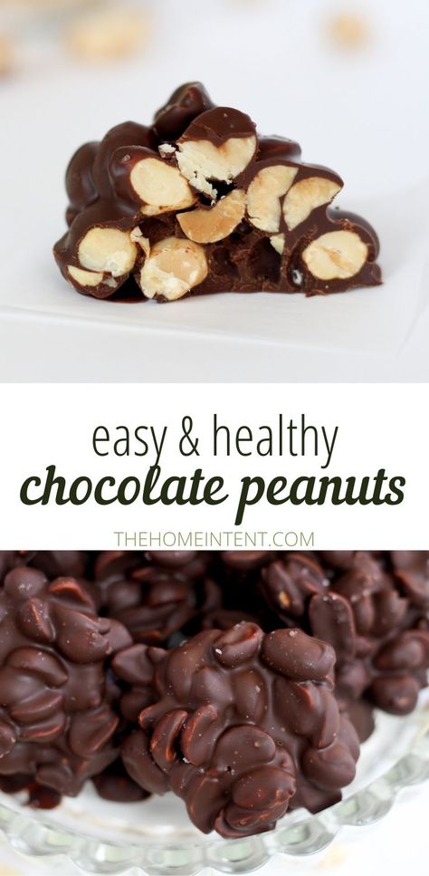 Chocolate With Nuts Recipe, Chocolate Covered Peanuts Easy, Chocolate Covered Peanuts Crockpot, Chocolate Covered Peanuts Clusters, Dark Chocolate Peanut Clusters, Health Dessert Recipes, Candy Homemade, Chocolate Peanut Clusters, Chocolate Covered Nuts