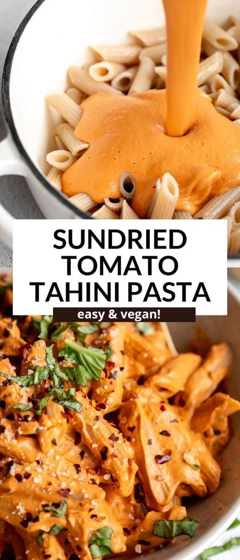 Tahini Pasta, Mapo Tofu, Nut Free Recipes, Vegan Pasta Recipes, Idee Pasto, Tasty Vegetarian Recipes, Think Food, Vegan Dinner Recipes, Vegan Foods