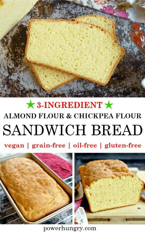 Yeastfree Bread, Vegan Sandwich Bread, Chickpea Flour Bread, Chickpea Flour Recipes, Bread Oil, Grain Free Bread, Gf Bread, Healthy Bread, Vegan Bread