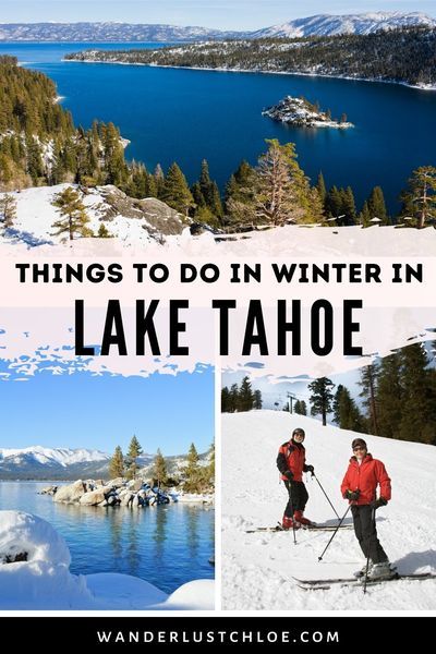 With spectacular scenery, world-class skiing, music festivals and a whole range of outdoor activities on offer, there are so many wonderful things to do in Lake Tahoe in winter! Find out about the best places to skiing, some rainy day activities, great cafes, bars and restaurants and the best viewpoints around Lake Tahoe. If you're planning a winter vacation in Lake Tahoe, this is the guide for you. #LakeTahoe #California #Nevada #WinterHoliday #WinterVacation Tahoe In Winter, Lake Tahoe Winter, Tahoe Winter, Winter Travel Destinations, Usa Travel Guide, South Lake Tahoe, Usa Travel Destinations, Babymoon, Christmas Travel