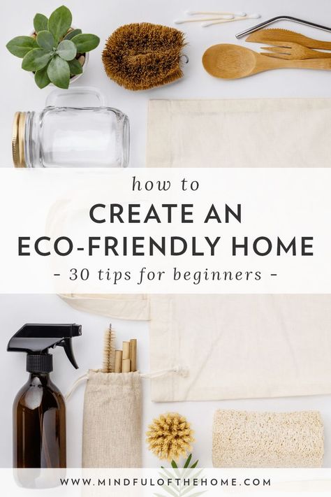 There are many simple lifestyle changes you can make to create a eco-friendly home that don't require much effort and actually save money! These easy tips will help get you started. Eco Friendly Home Decor, Eco Friendly Living Aesthetic, Eco Project, Intentional Motherhood, Waste Free Living, Environmentally Friendly Living, Conscious Consumption, Eco Life, House Organisation