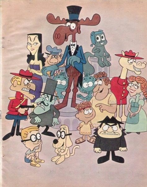 Bullwinkle & Friends Rocky Bullwinkle, Rocky And Bullwinkle, Latest Drawing, Fractured Fairy Tales, Old School Cartoons, School Cartoon, Morning Cartoon, Classic Cartoon Characters, Saturday Morning Cartoons